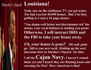 obama louisiana and bush II