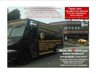 planned parenthood UPS van and Lamborg  contest