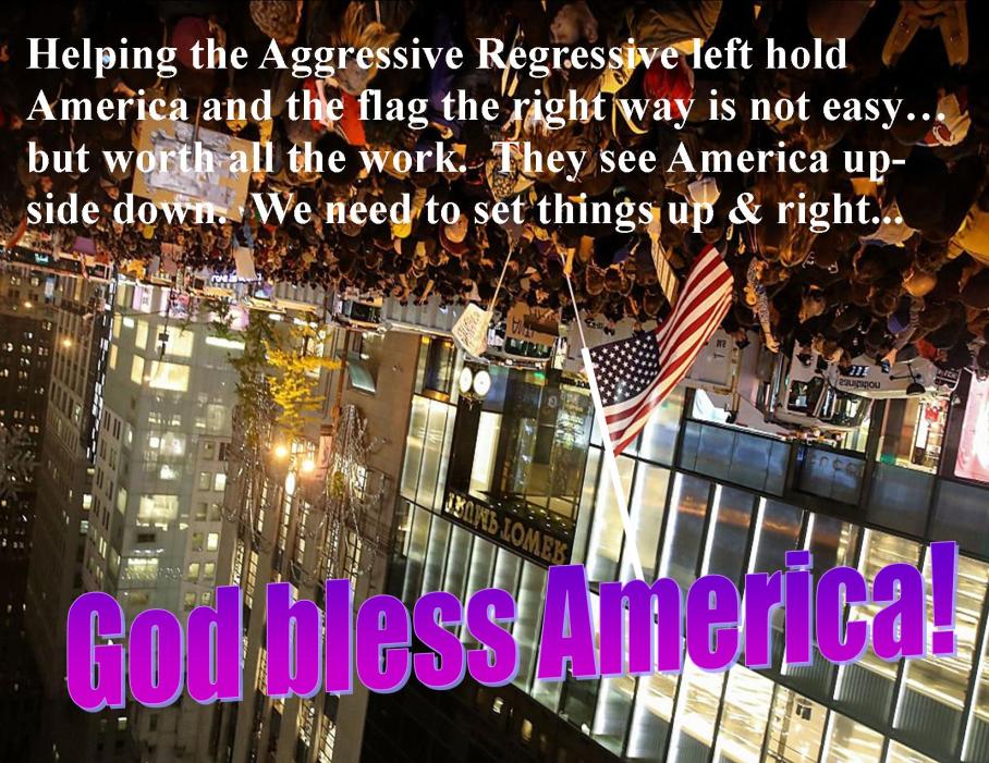 trump  at trump towers flag upside down.jpg