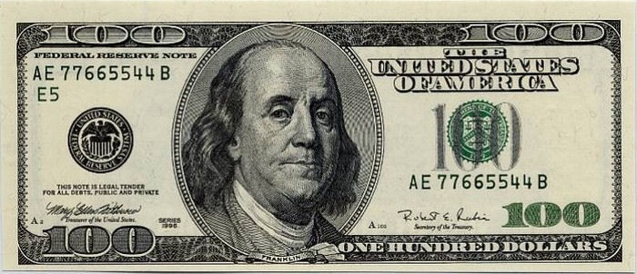 $100 bill Ben Franklin